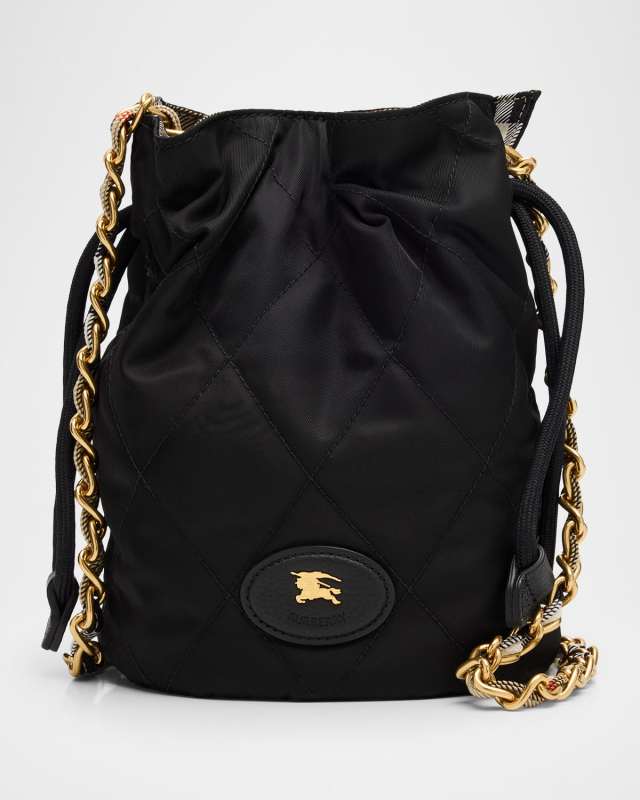 Horseshoe Quilted Nylon Pouch Bag